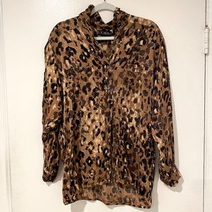 Escada Leopard Print Blouse - Brown and Black